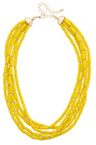 Santorini Multistrand Beaded Necklace in Yellow