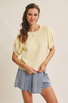 Short, Puff Sleeve Sweater