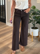 KUT from the Kloth Meg High Rise Wide Leg Jeans - Chocolate Side Panel