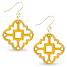 Zenzii Modern Resin Acrylic Mosaic Earrings in Honey