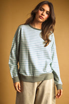Miou Muse Striped Knit Top - Blue