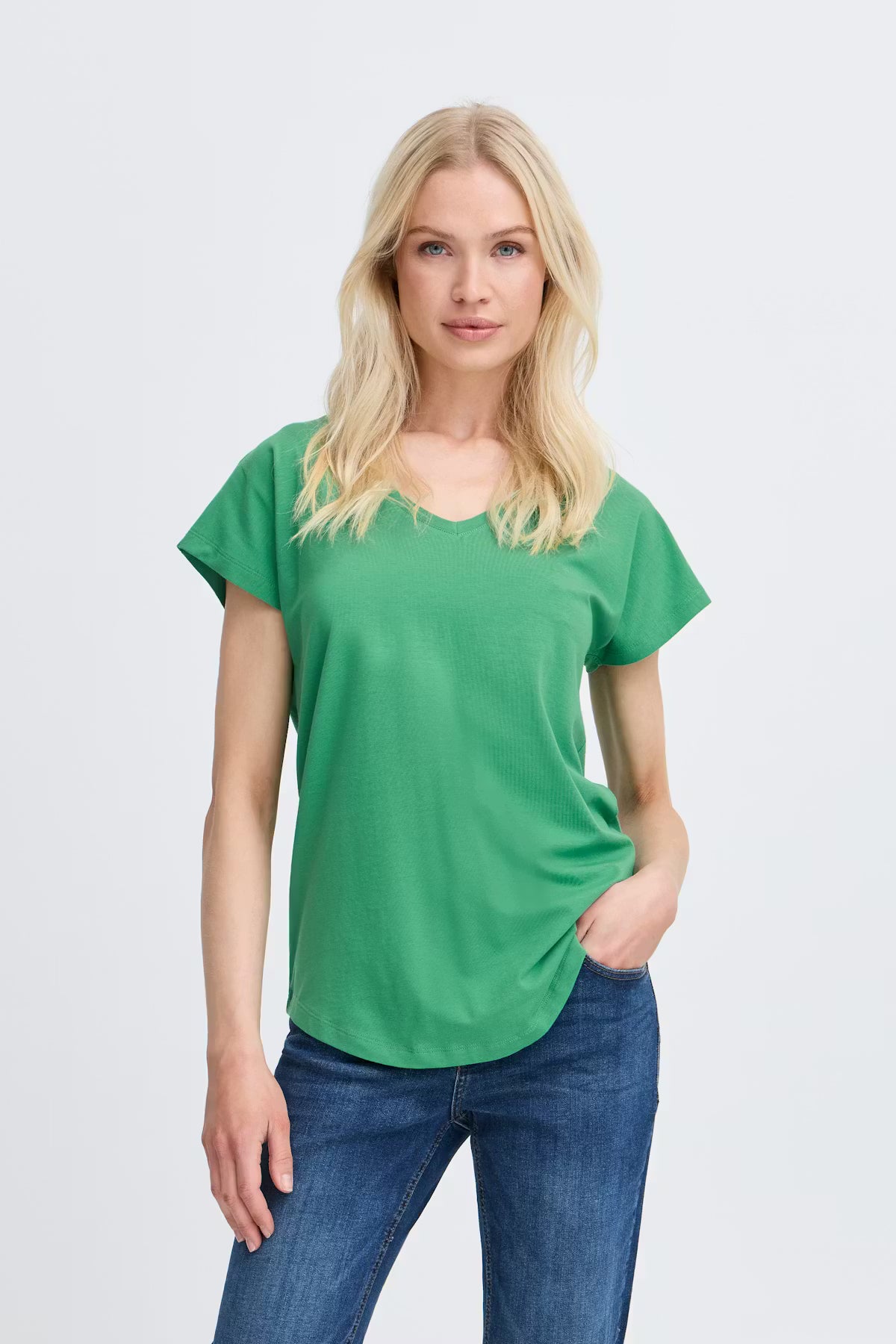 b.young green V-Neck t-shirt