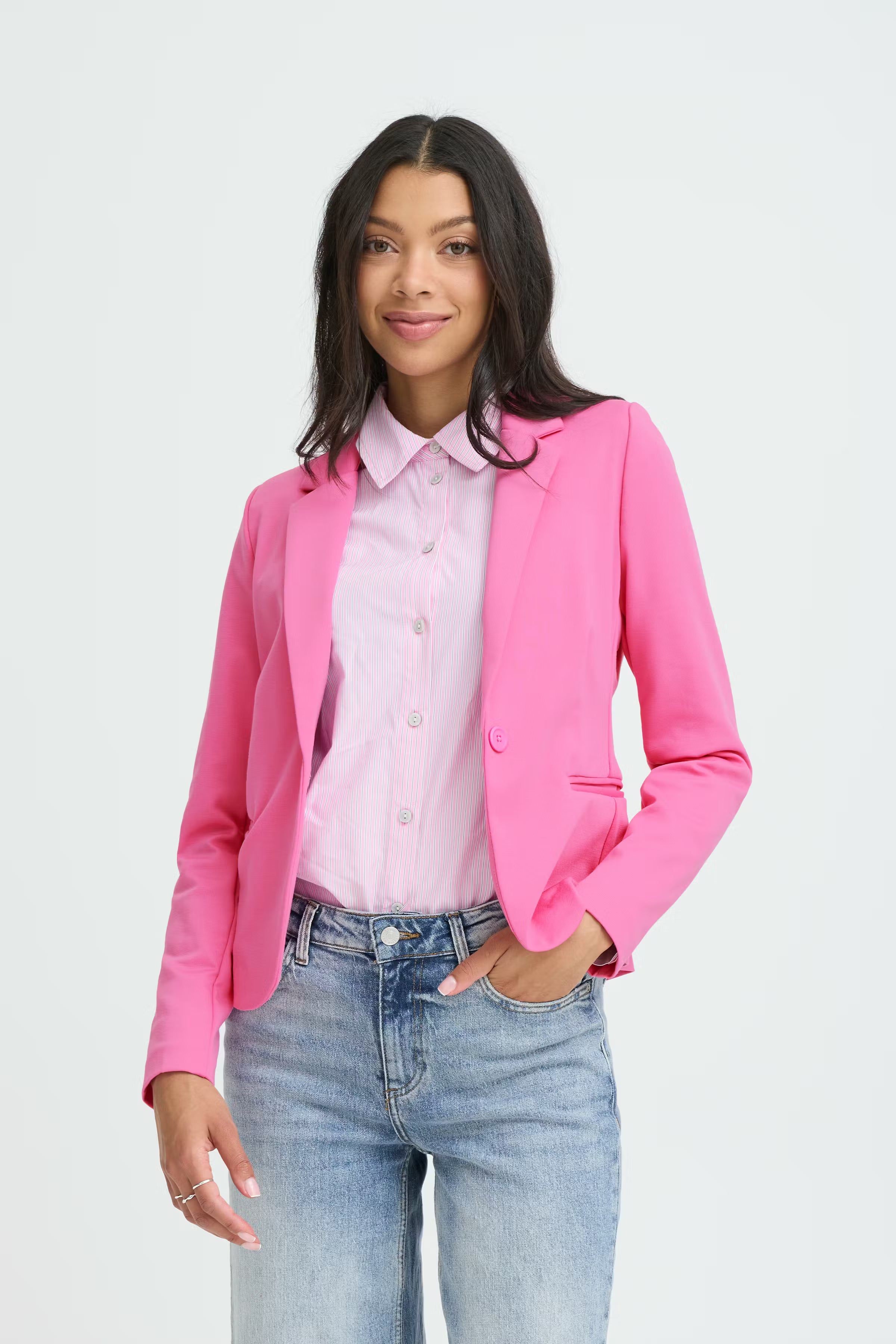 b.young one button fitted pink Rizetta Blazer