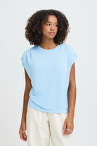 ICHI Lisken Top in Powder Blue