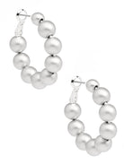 Zenzii Gold Resin Beaded Hoop Earring in Matte Silver