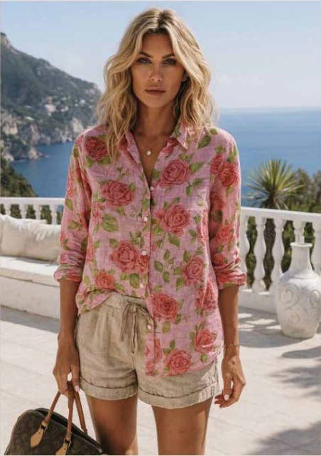 Gigi Button Up - Pink