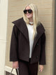 Tribal Lofty Chic Funnel Neck Jacket in Saddle Brown