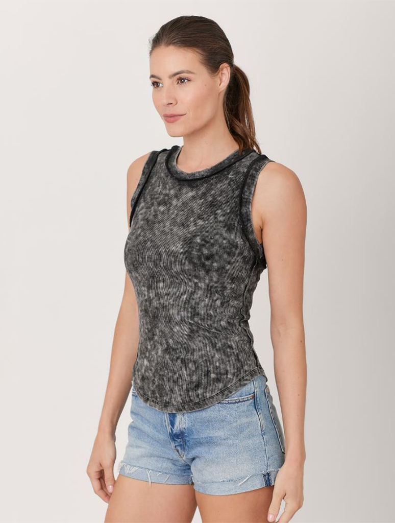 Mystree Exposed Seam Ribbed Tank - Washed Black – mainstreamboutique-ankeny