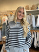 Z SUPPLY Everyday Striped Crew Sweatshirt in Eclipse