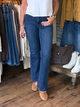KUT from the Kloth Stella HR Fab Ab Flare w/ Raw Hem in Royalty
