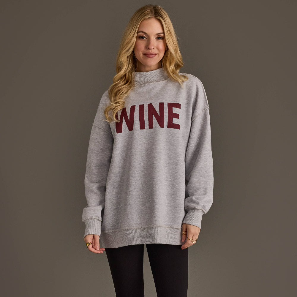 Panache Wine & Prosecco Reversible Sweatshirt - Lt. Grey