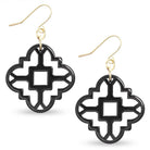 Zenzii Modern Resin Acrylic Mosaic Earrings in Black