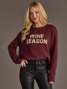 Panache Wine Season Sweater - Burgundy/Ivory