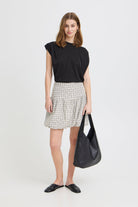 ICHI Jola Skirt in Blue and White