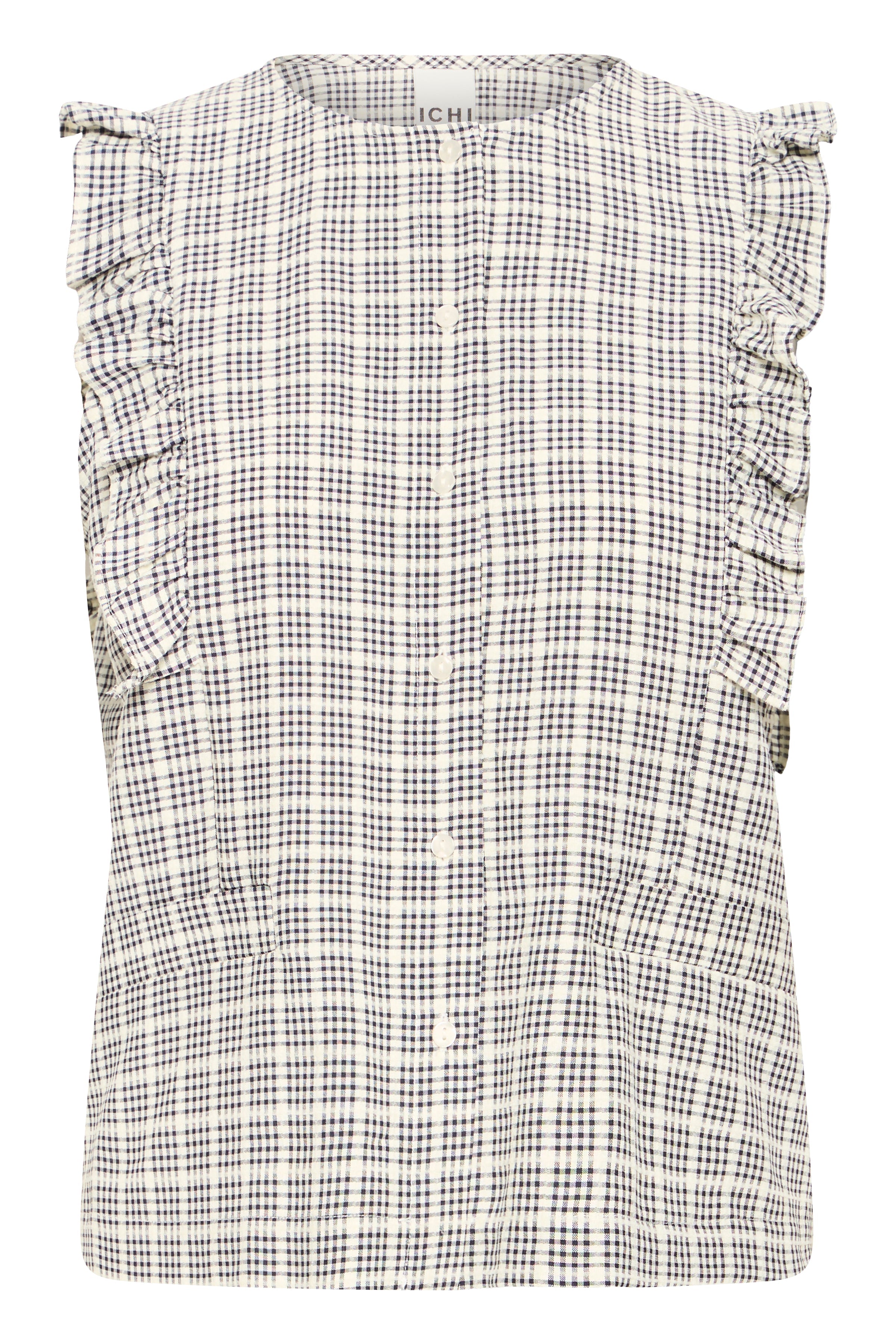 ICHI Jola Top in Blue and White