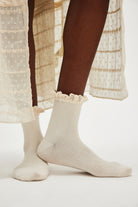 Free People Beloved Waffle Knit Ankle Sock - Ivory