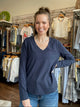 Tribal Women’s Essential Long Sleeve V-Neck Top - Sapphire Blue