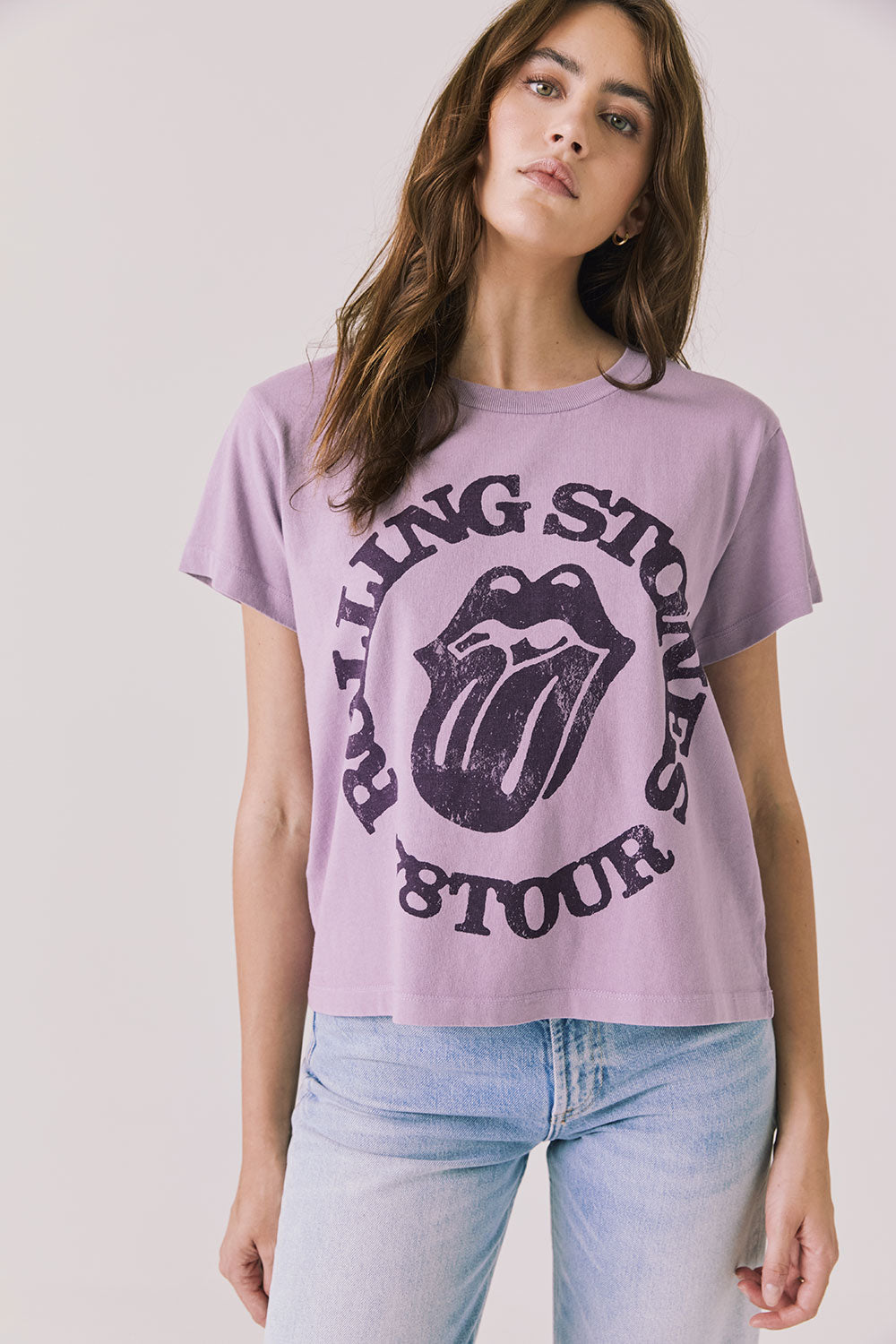Purple Rolling Stones Graphic Tee