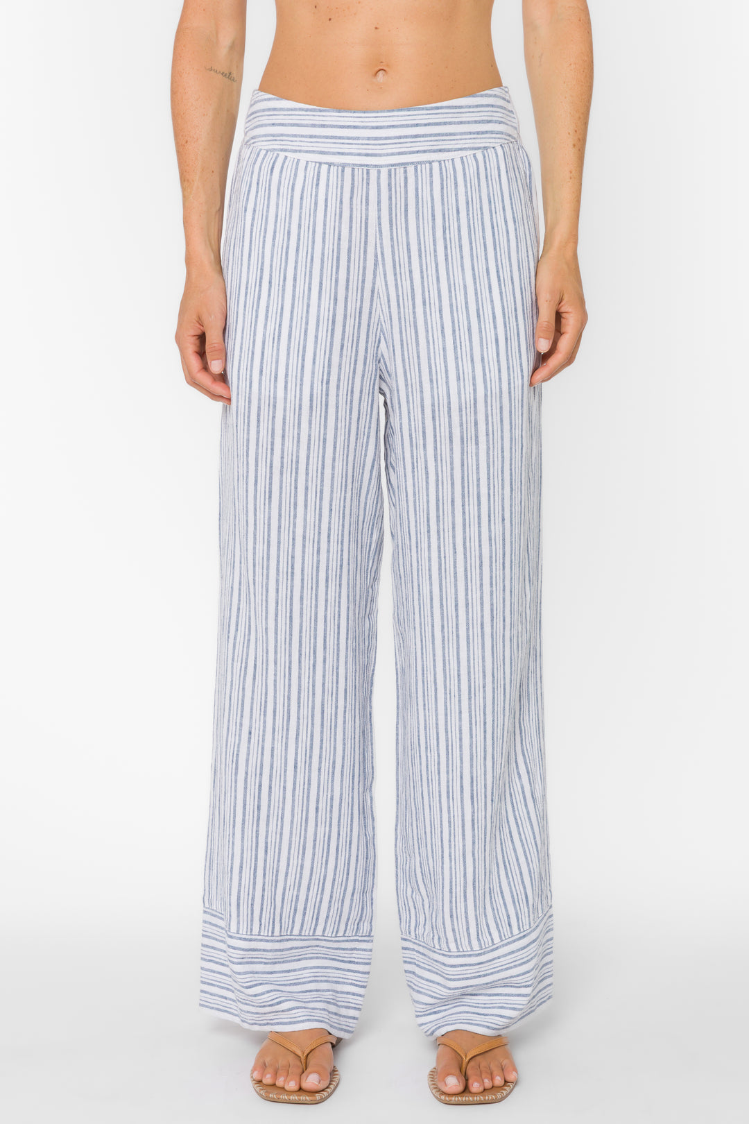 Velvet Heart Danna Pull On Blue Stripe Pants