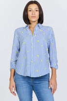 Dear John Lolita Button Up in Blue Lemon Embroidery