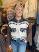Sage the Label Sweet Rose Jacquard Zip Sweater Jacket