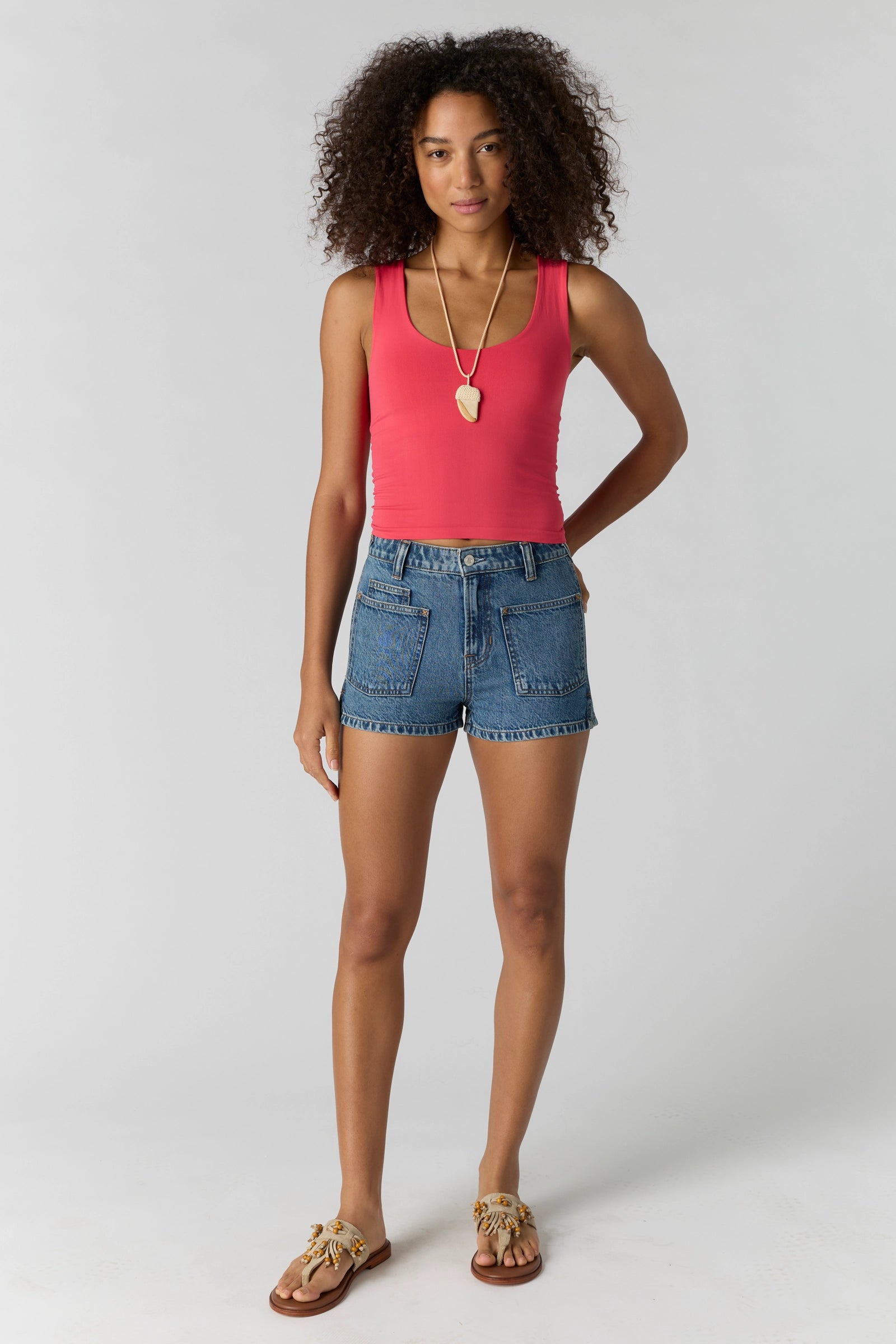 Free People Clean Lines Muscle Cami in Tart Berry