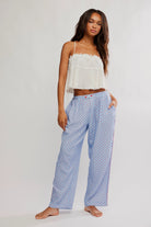 Blue Lounge pants with mini heart pattern
