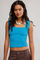Free People Love Letter Cami in Hyper Teal