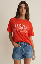 Z SUPPLY graphic red short sleeve t-shirt "American Sweetheart"