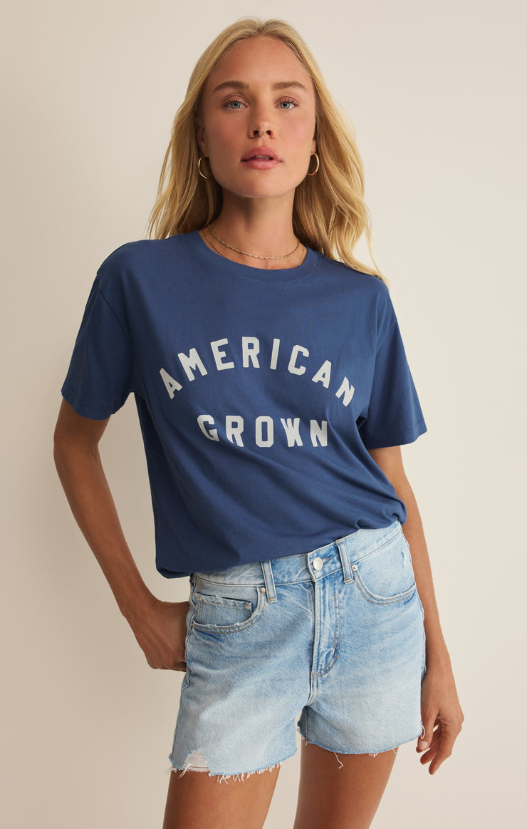 Z SUPPLY navy short sleeve graphic tee "American Grown"
