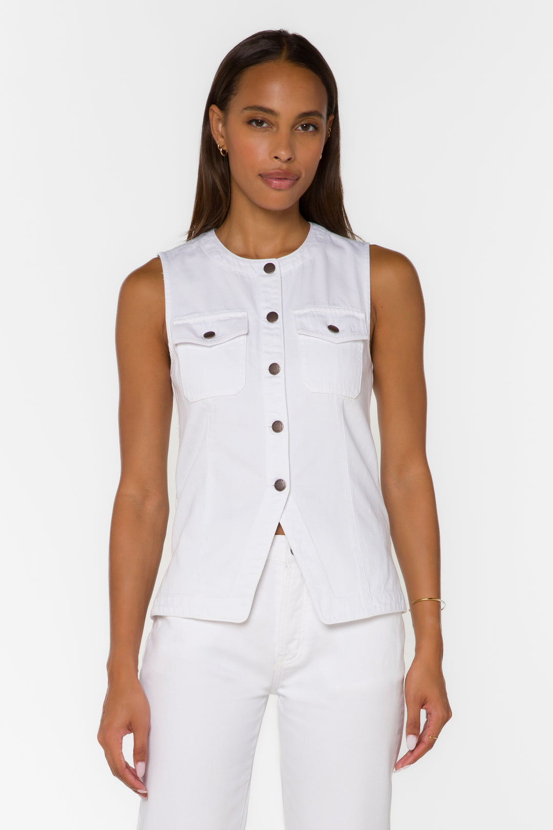 Velvet Heart Ideline Optic White Long Vest