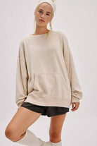Free People Slow it Down Pullover in Morning Oat