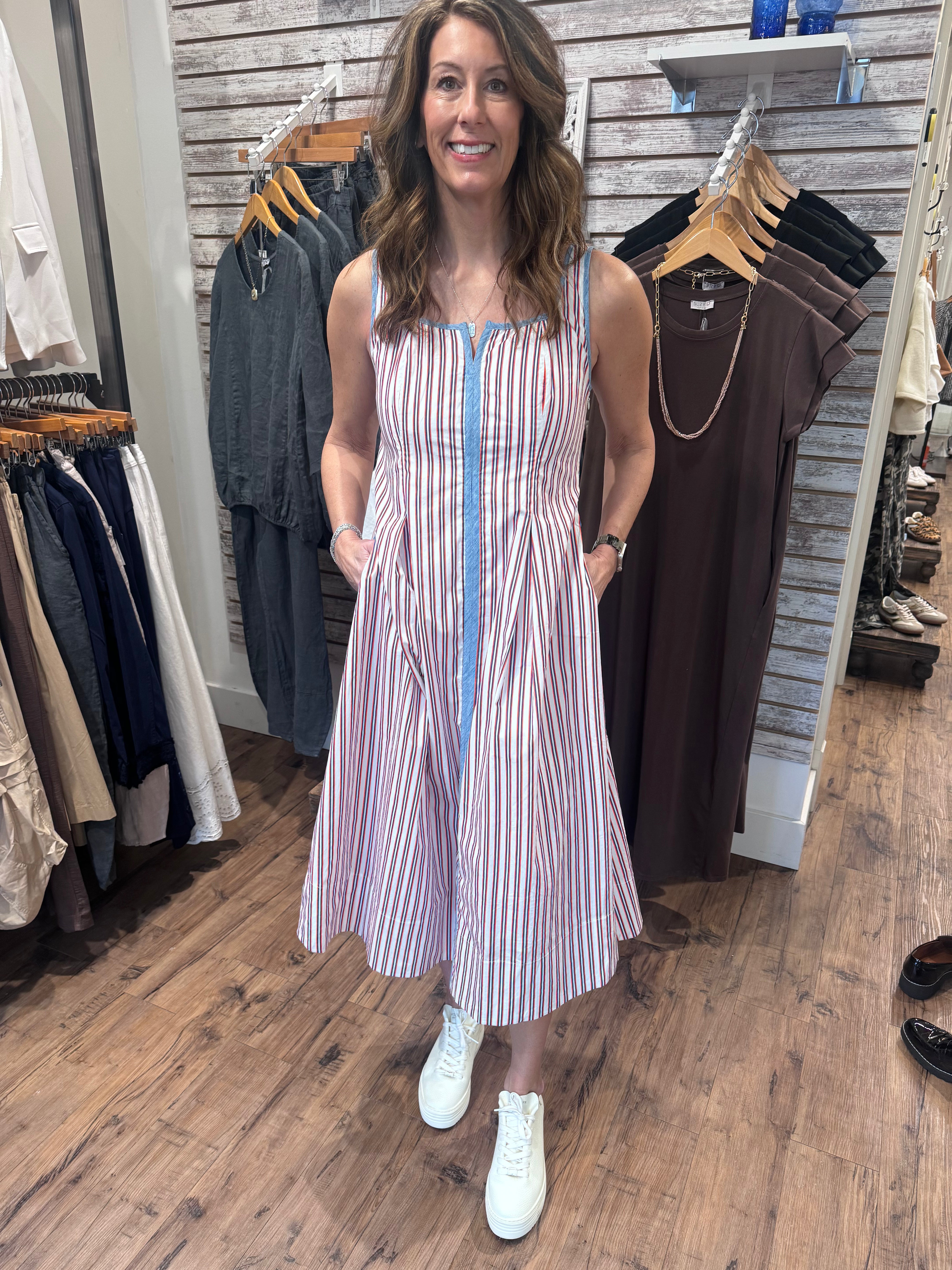 Striped Midi Tank Dress