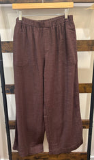 Cropped Faux Fly Pant in Umber Brown