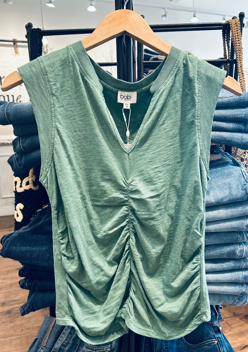 Kaia Muscle Tee in Vine