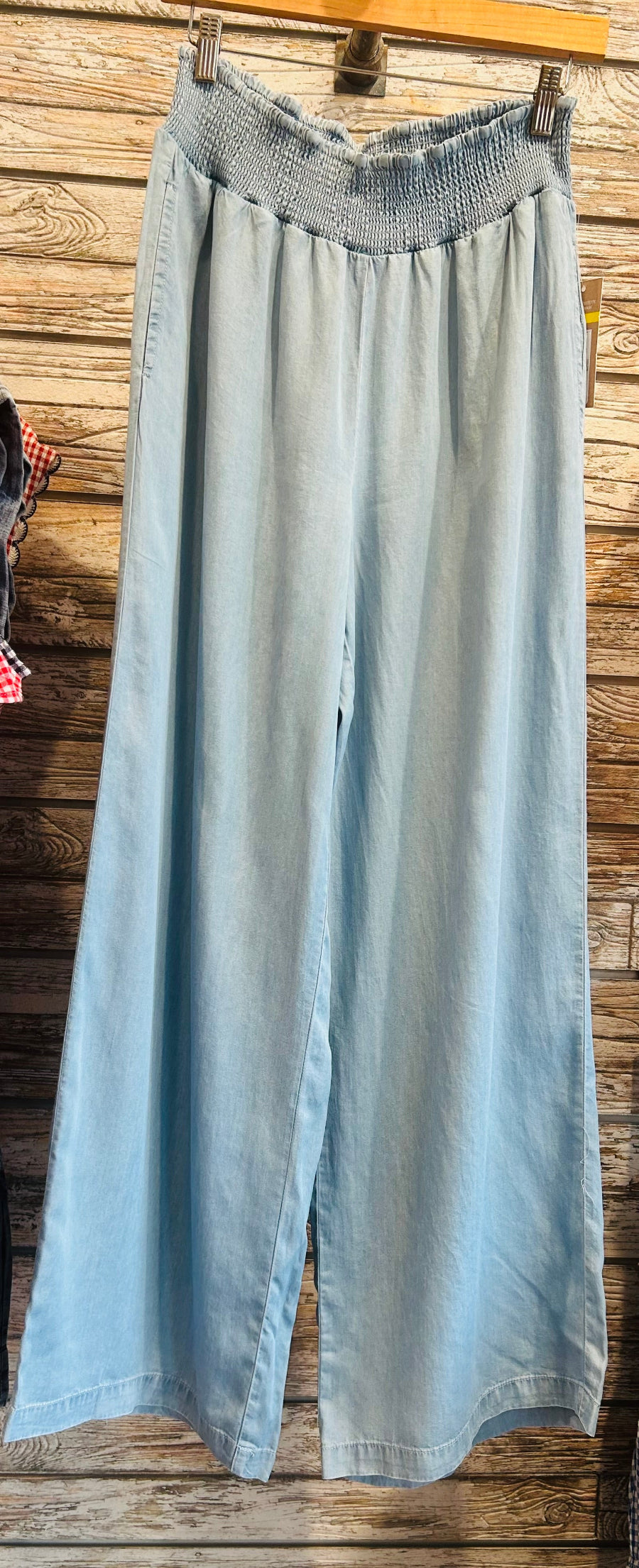 Wide Band Wide Leg Pant in Light Wash