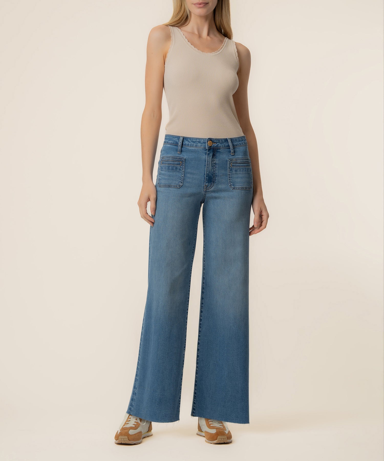 Kut from the Kloth Meg High Rise Wide Leg in Sunny