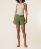KUT from the Kloth Katie High Rise Short with Drawstring in Dill