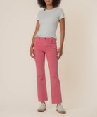 Pink Ankle Flare Denim Jeans