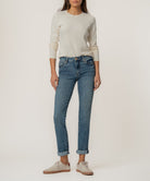 KUT Catherine mid rise boyfriend jeans in medium blue wash Enigmatic