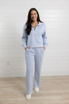 Mac and Me Seam Detail Pull On Pant in Light Blue