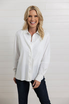 Mac and Me Travel Ready Button Down in White