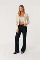 Level99 Elliot black lounge linen pants with drawstring