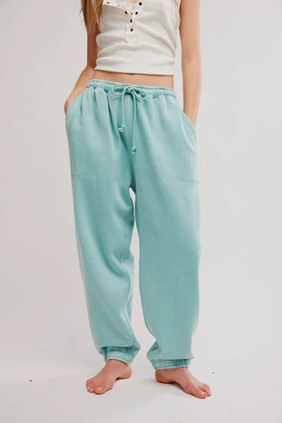 Free People Slow It Down Jogger in Aqua