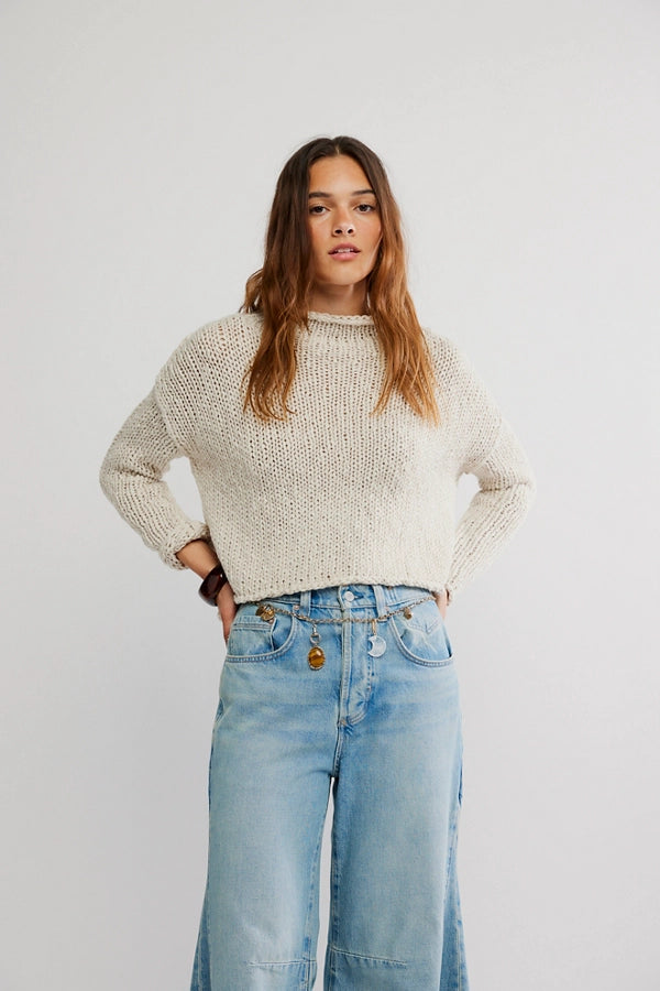 Cropped Beige Sweater