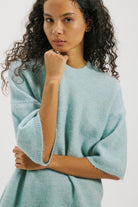 Free People Margot Relaxed Knit Sweater Tee - Angel Falls Melange