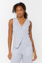 Velvet Heart Quincy Blue Striped Vest