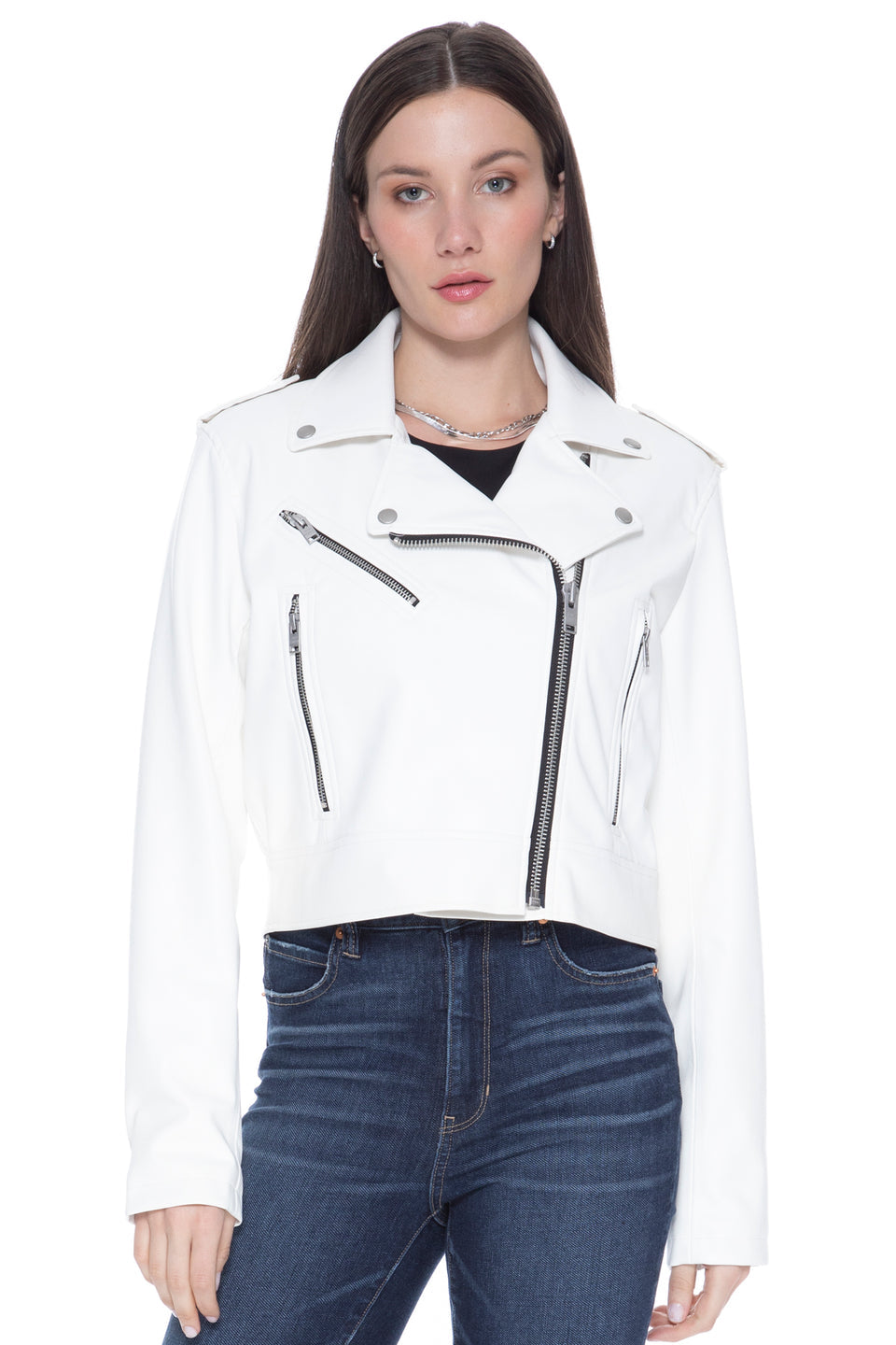Blue Revival Ride or Die Unreal Leather Jacket in Cloud White