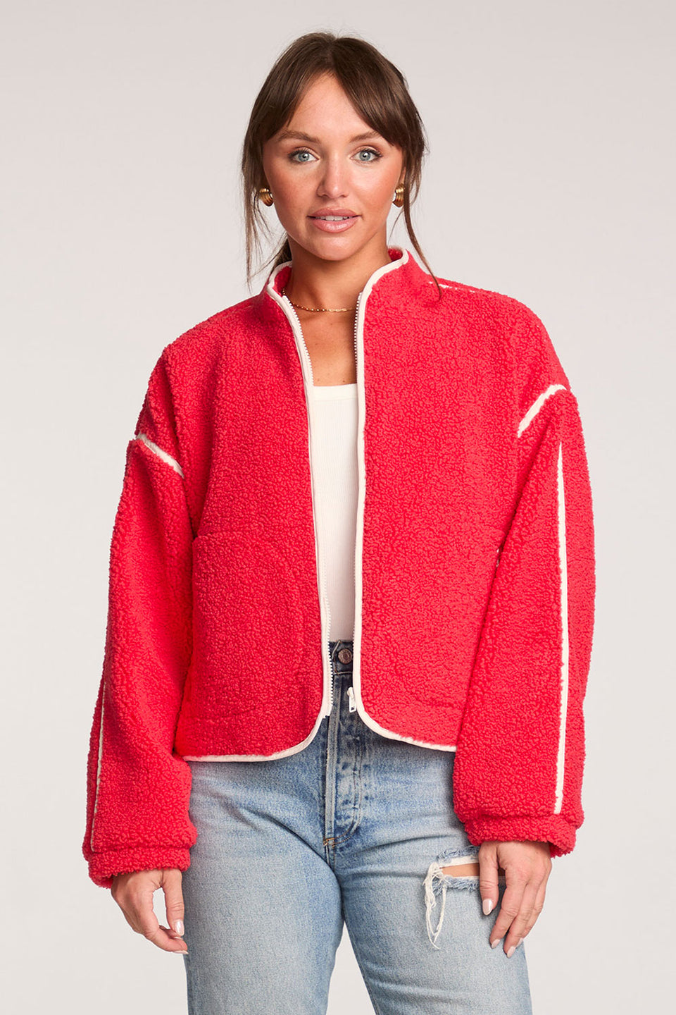 Red Jacket with white trim