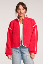 Red Jacket with white trim